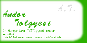 andor tolgyesi business card